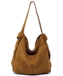 Whole Real Suede Leather 2-in-1 Shoulder Bag Hobo CJF116 BROWN